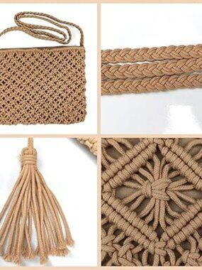 NEW Bohemian Purse Handmade Crochet Beach Boho Crossbody Bag Summer Travel